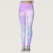 Pastel roze melkwegstelsel leggings (Voorkant)