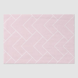 Pastel Roze met Witte Geometrische Patronen Tissuepapier
