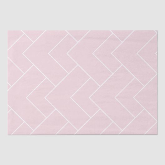 Pastel Roze met Witte Geometrische Patronen Tissuepapier (Voorkant)