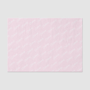 Pastel roze met witte tekst. tissuepapier