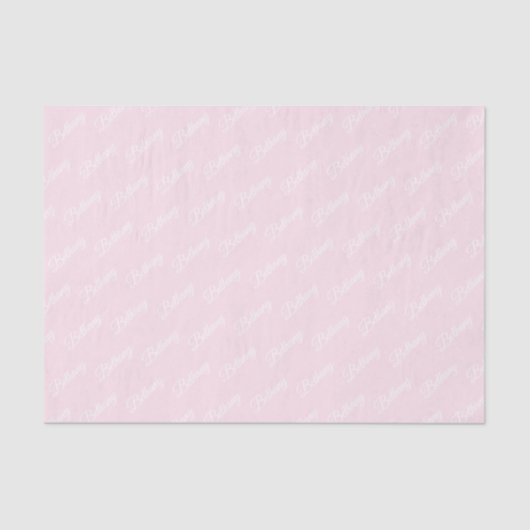 Pastel roze met witte tekst. tissuepapier (Voorkant)