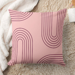 pastel roze midden eeuw moderne retro geometrisch kussen