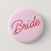 Pastel roze minimale bruid Button (Voorkant)