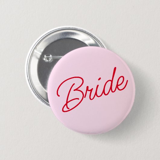 Pastel roze minimale bruid Button (Voorkant /achterkant)
