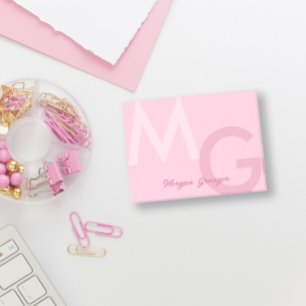 Pastel Roze Minimale Schone Moderne Grote Monogram Post-it® Notes