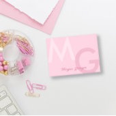 Pastel Roze Minimale Schone Moderne Grote Monogram Post-it® Notes