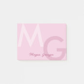 Pastel Roze Minimale Schone Moderne Grote Monogram Post-it® Notes (Voorkant)