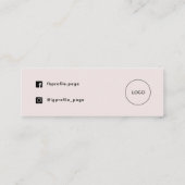 Pastel roze minimalistisch Dank u kaart Mini Visitekaartje (Achterkant)