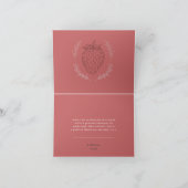 Pastel Roze Minimalistische Aardbei Verjaardag Bedankkaart (Binnen)