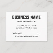 Pastel roze minimalistische trendmatige eenvoudige kortingskaartje (Achterkant)