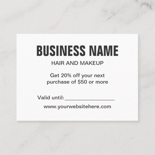 Pastel roze minimalistische trendmatige eenvoudige kortingskaartje (Achterkant)