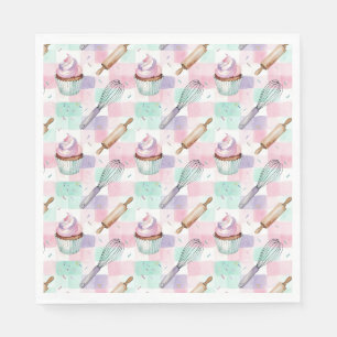 Pastel Roze & Mint Cupcake Bakpatroon Servet