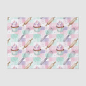 Pastel Roze & Mint Cupcake Bakpatroon Tissuepapier (Voorkant)