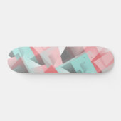 Pastel Roze Mint Green Grey White Polygon Pattern Persoonlijk Skateboard (Horizontaal)