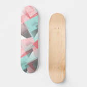 Pastel Roze Mint Green Grey White Polygon Pattern Persoonlijk Skateboard (Voorkant)