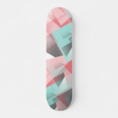 Pastel Roze Mint Green Grey White Polygon Pattern Persoonlijk Skateboard (Voorkant)