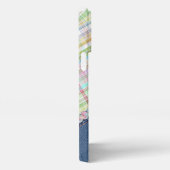 Pastel Roze Mint Groen Blauw Gingham Plaid Patroon iPhone Hoesje (Rechterkant)
