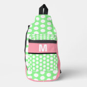 Pastel Roze Mint Groen Wit Stippen Monogram Sling Bag (Voorkant)