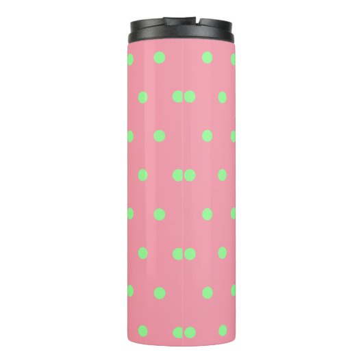 Pastel Roze Mint Groene Stippen Thermosbeker (Achterkant)