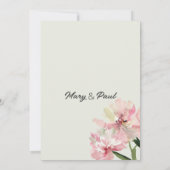 Pastel roze mint groene waterverf Boorbloemen Beri Kaart (Achterkant)