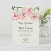 Pastel roze mint groene waterverf Boorbloemen Beri Kaart (Staand voorkant)