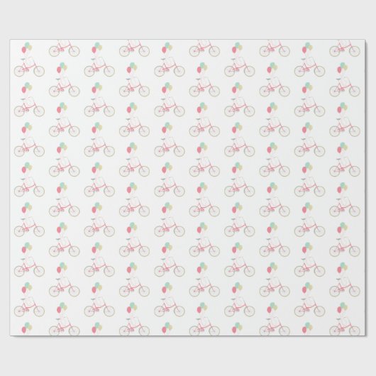 Pastel Roze Mint Retro Bicycle Balloons W Cadeaupapier (Vlak)