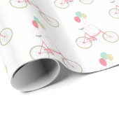 Pastel Roze Mint Retro Bicycle Balloons W Cadeaupapier (Rol Hoek)