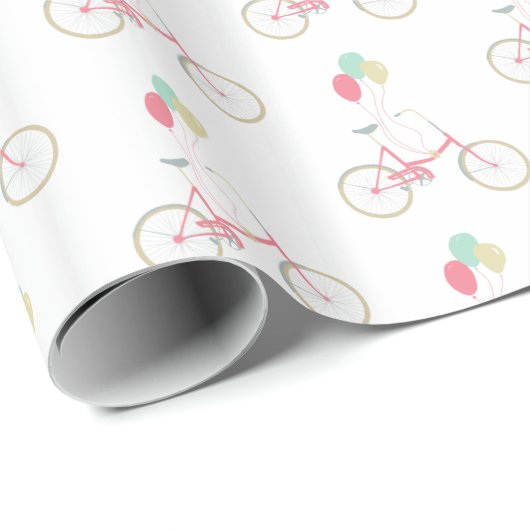 Pastel Roze Mint  Retro Bicycle Balloons W Cadeaupapier (Rol Hoek)