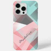 Pastel Roze Mintgroene Grijze Mozaïek Patroon Case-Mate iPhone Case (Achterkant)