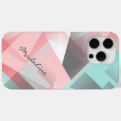 Pastel Roze Mintgroene Grijze Mozaïek Patroon Case-Mate iPhone Case (Achterkant (horizontaal))