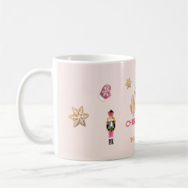 Pastel roze modern kerstpatroon koffiemok