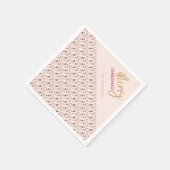 Pastel roze modern kerstpatroon servet (Hoek)