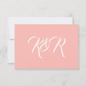 Pastel Roze Moderne bruiloft RSVP Kaartje (Achterkant)