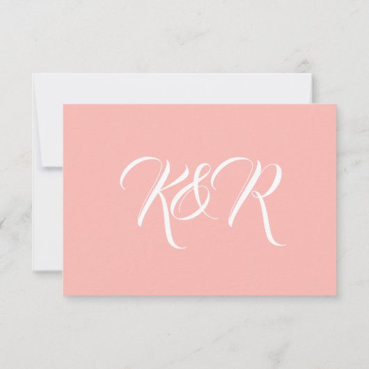Pastel Roze Moderne bruiloft RSVP Kaartje (Achterkant)