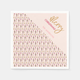 Pastel Roze Moderne Kerstpatroon Servet
