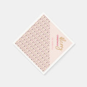 Pastel Roze Moderne Kerstpatroon Servet (Hoek)