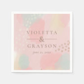  pastel roze moderne kunst servet (Voorkant)