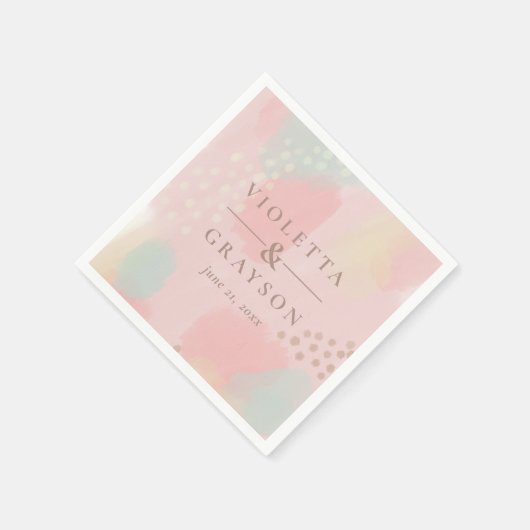  pastel roze moderne kunst servet (Hoek)