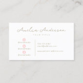 Pastel Roze Moderne Professionele Sociale Media Visitekaartje (Achterkant)