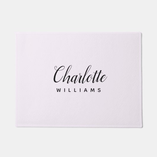 Pastel Roze Monogram Deurmat – Custom Design (Voorkant)