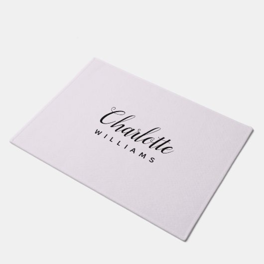 Pastel Roze Monogram Deurmat – Custom Design (Schuin)
