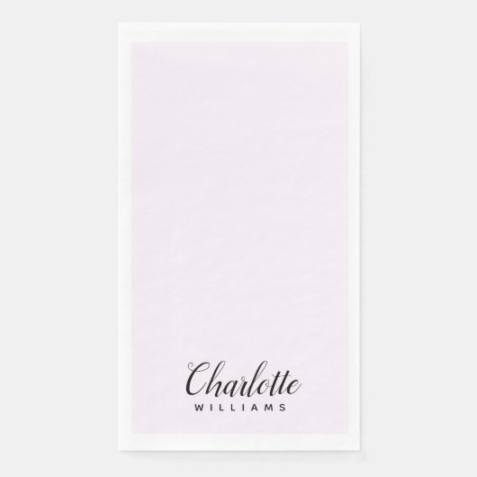 Pastel Roze Monogram Papieren servetten – Custom D (Voorkant)