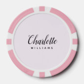 Pastel Roze Monogram Poker Chips – Custom Design (Voorkant)