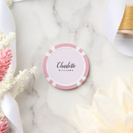 Pastel Roze Monogram Poker Chips – Custom Design