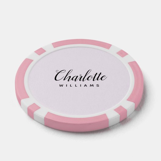 Pastel Roze Monogram Poker Chips – Custom Design (Enkel)