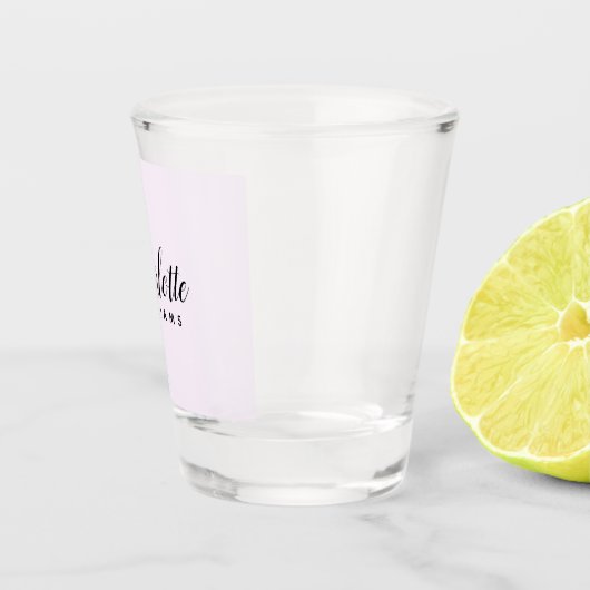 Pastel Roze Monogram Schot Glas – Custom Design (Rechts)