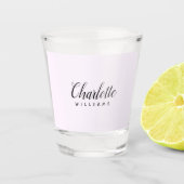 Pastel Roze Monogram Schot Glas – Custom Design (Voorkant)