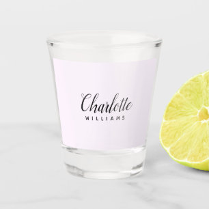 Pastel Roze Monogram Schot Glas – Custom Design