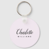 Pastel Roze Monogram Sleutelhanger – Minimalistisc (Voorkant)