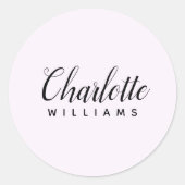 Pastel Roze Monogram Sticker – Custom Design (Voorkant)